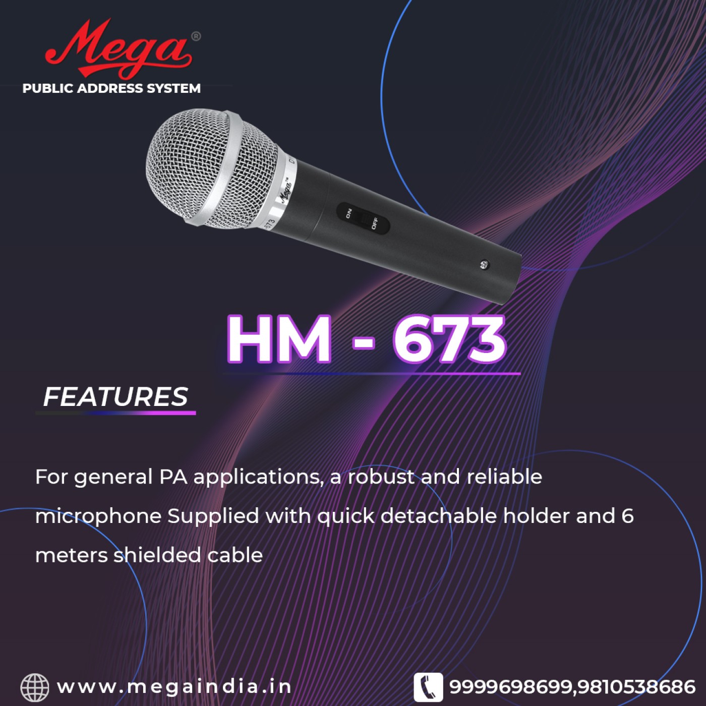 MEGA 1000-XLR Microphone - MEGA 